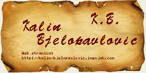 Kalin Bjelopavlović vizit kartica